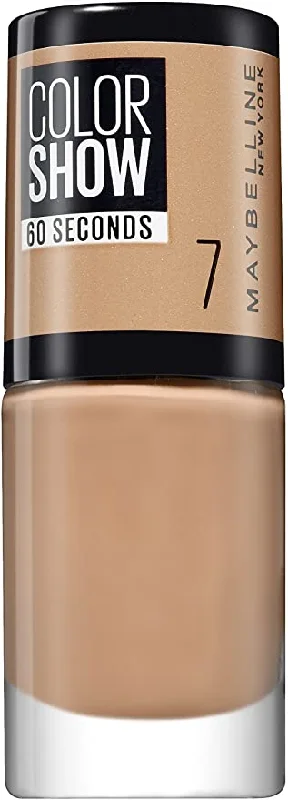 Matte nail gel sealant-Maybelline Color Show 60 Seconds Nail Polish 7 Nude Suede