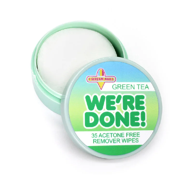 UV-resistant nail gel-We're Done! GREEN TEA remover wipes