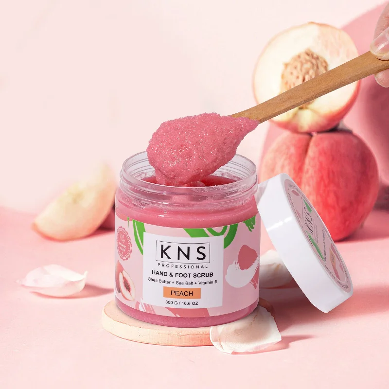 Organic nail polish remover-KNS Peach Hand and Foot Scrub