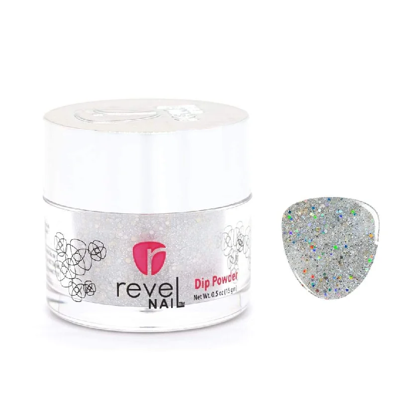 Diamond nail art accents-D539 Silver Bells Silver Glitter Dip Powder