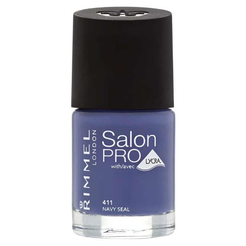 Non-smudge nail gel-Rimmel London Salon Pro Lycra Nail Polish 411 Navy Seal