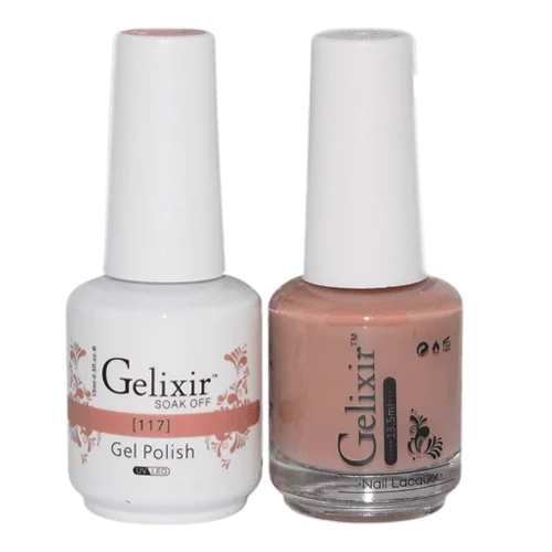 Gentle nail remover-GELIXIR GEL COLOR  - GLX117 - Duo Gel & Polish 0.5oz