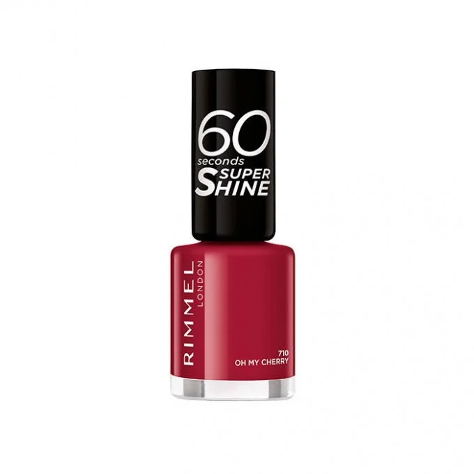 Anti-chip nail top coat-Rimmel London 60 Seconds Super Shine Nail Polish 710 Oh My Cherry