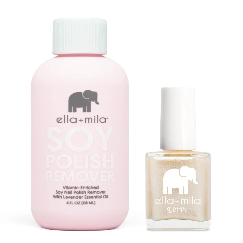 Long-lasting nail varnish-ella+mila - Soy Polish Remover & Pixie Dust - .45oz