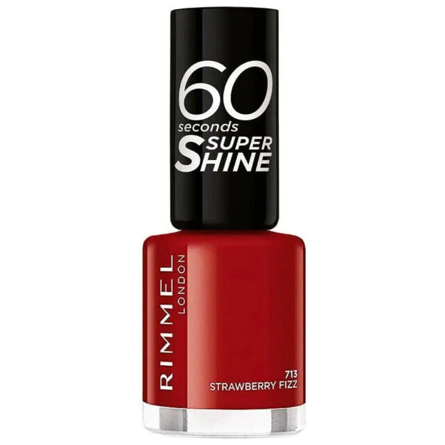 Hypoallergenic nail strengthener-Rimmel 60 Seconds Super Shine Nail Polish 713 Strawberry Fizz