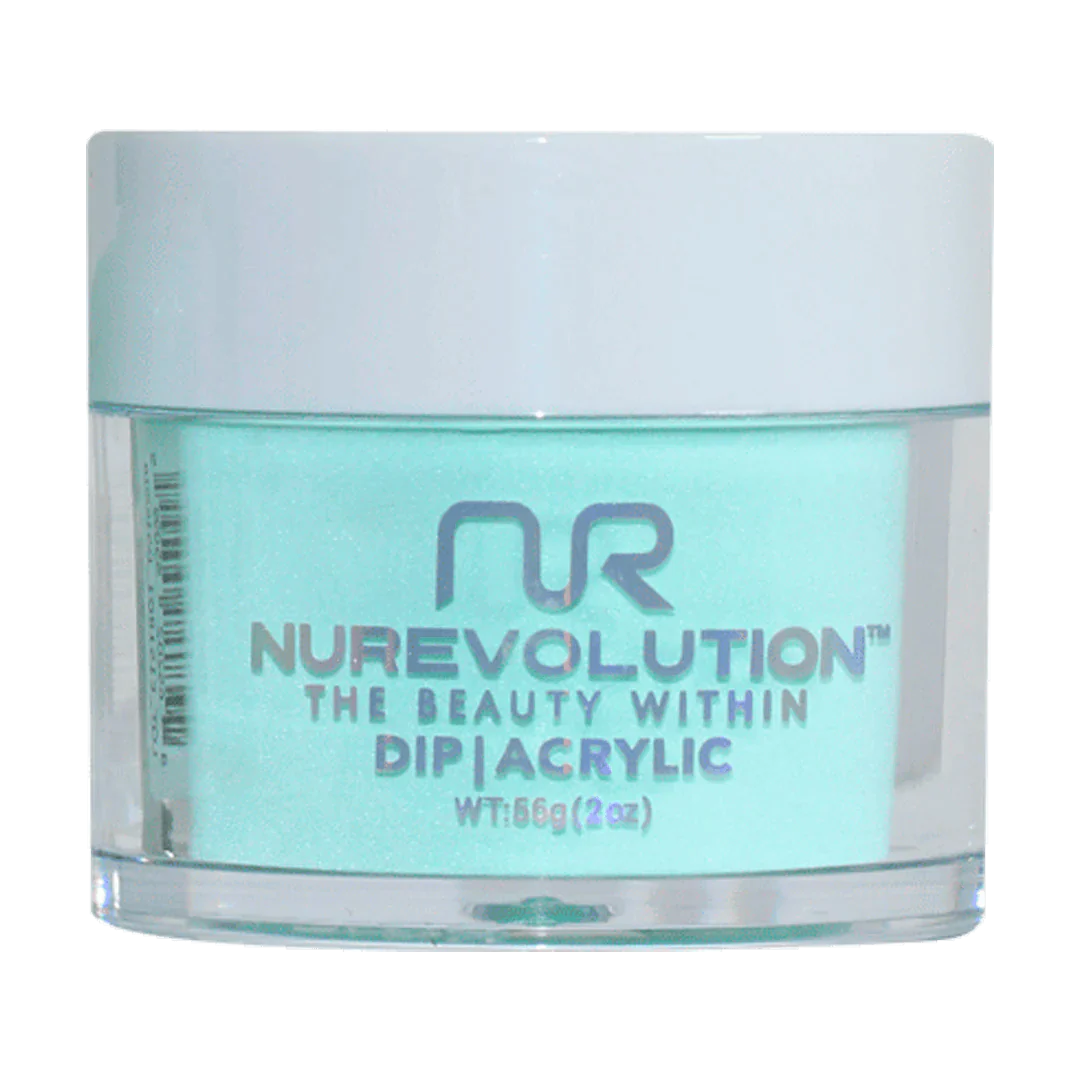 Sparkly nail gel overlay-NuRevolution Trio Dip/Acrylic Powder 099 Cool Mint