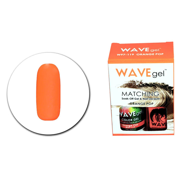 Salon-quality nail gel sets-WAVE GEL MATCHING SET #119 - Orange Pop