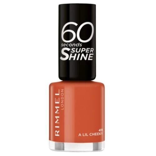 Anti-chip nail sealant-Rimmel 60 Seconds Super Shine Nail Polish 411 A Lil Cheeky