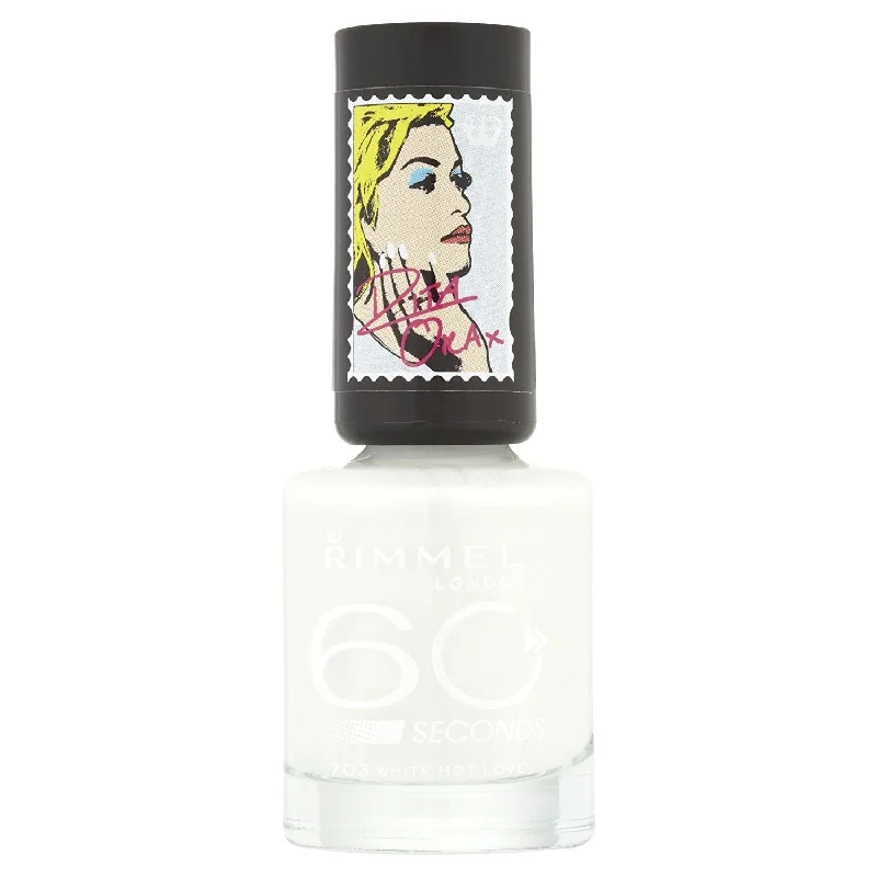 Long-wear nail varnish-Rimmel London 60 Seconds Nail Polish by Rita Ora 703 White Hot Love