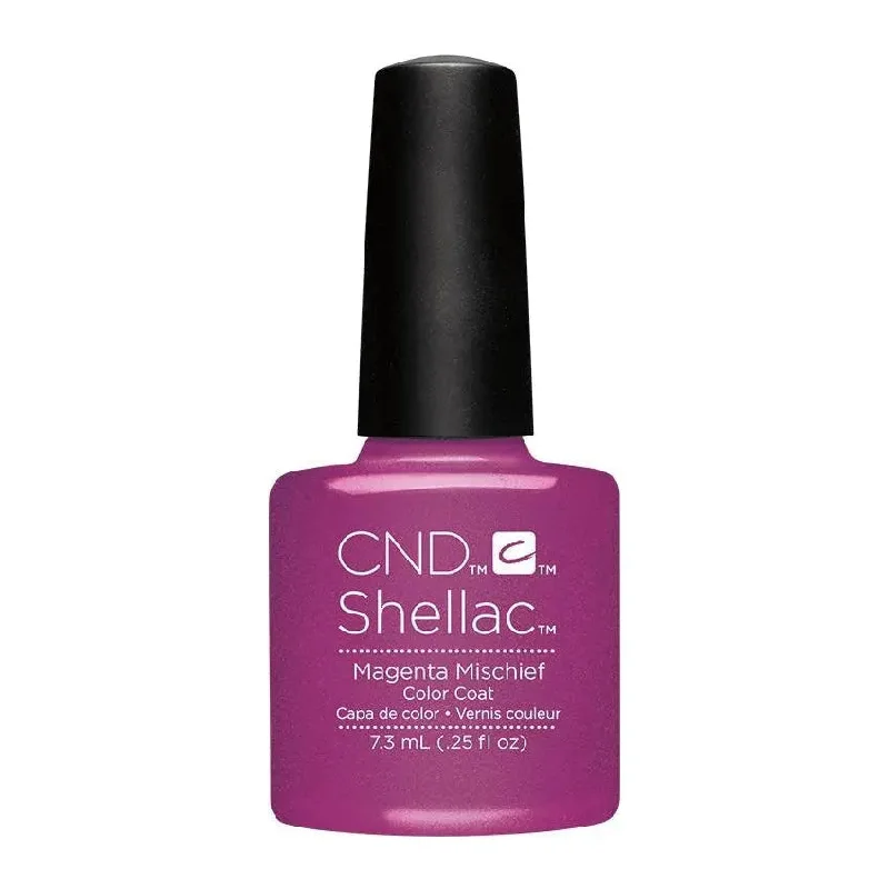 Acetone-free nail wipes-CND Shellac Magenta Mischief 209