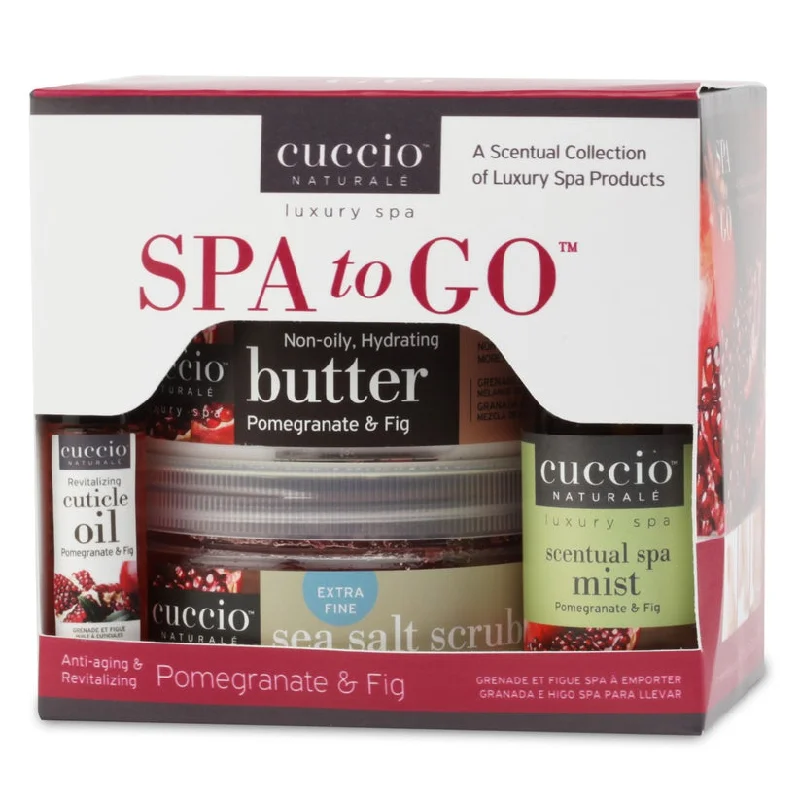 Anti-fade nail topper-Cuccio - Spa To Go Kit With Cuticle Roll-On - Pomegranate & Fig