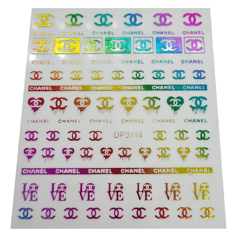 Neon gel nail polish-Rainbow C Designer Nail Stickers