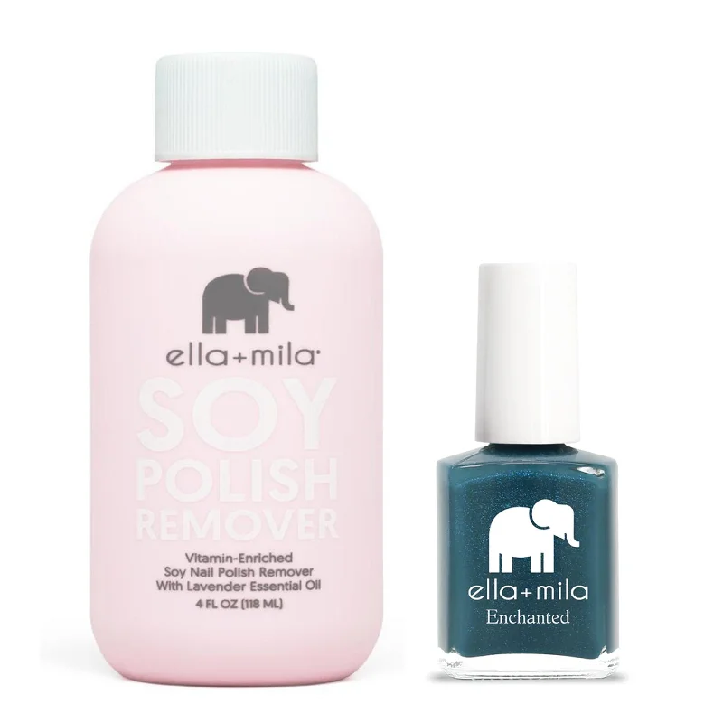 Fast-setting nail glue-ella+mila - Soy Polish Remover & Twilight - .45oz