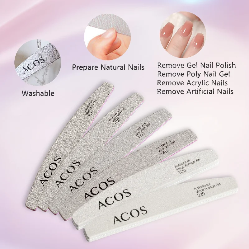 Anti-chip nail varnish-ACOS Nail Files Kit 6pcs