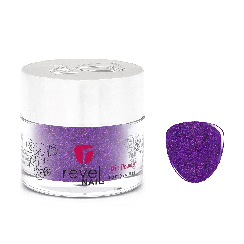 Neon nail polish shades-D990 Aspire Purple Glitter Dip Powder