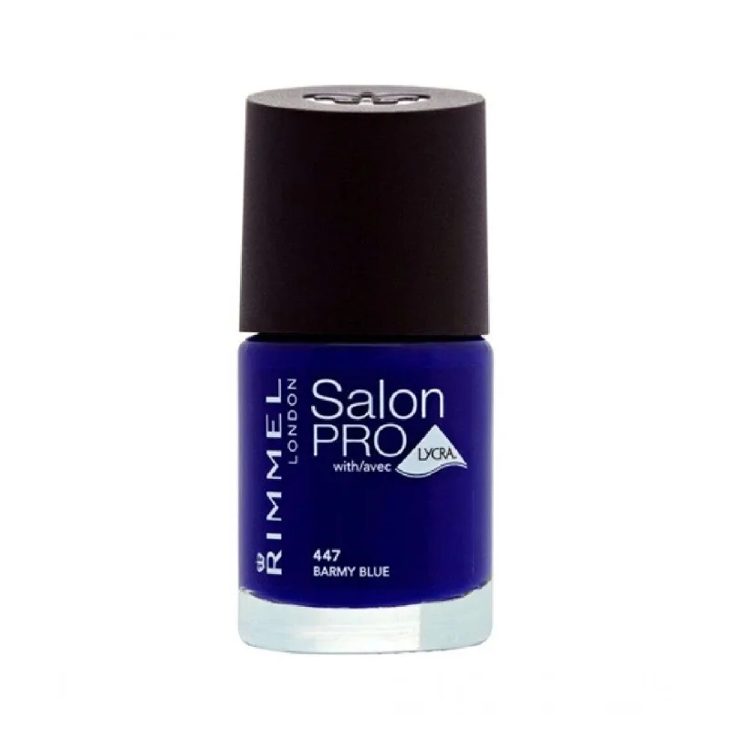 Fast-dry nail sealant-Rimmel London Salon Pro Lycra Nail Polish 447 Barmy Blue