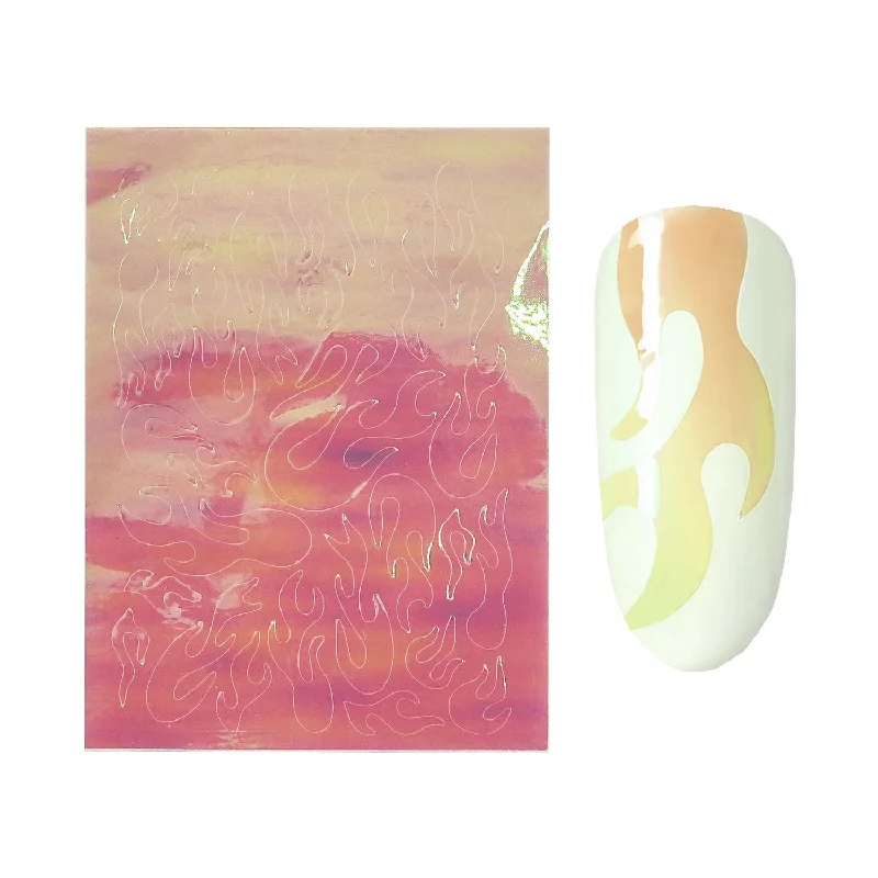 Salon-quality nail dip sets-Flame Nail Stickers - Peach