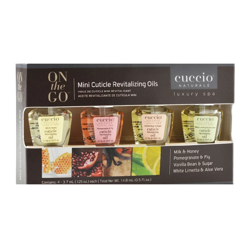 Holographic nail polish-Cuccio - Revitalizing Cuticle Oil Mini 4pc Box 0.125 oz