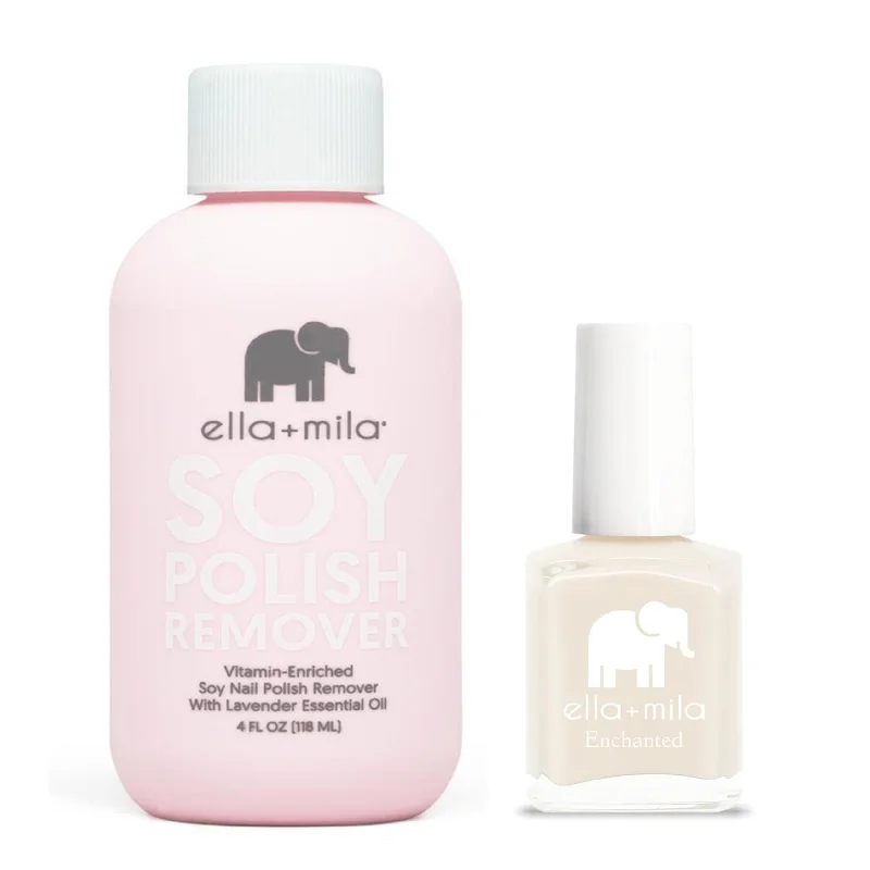 High-shine nail gloss-ella+mila - Soy Polish Remover & Secret Garden - .45oz