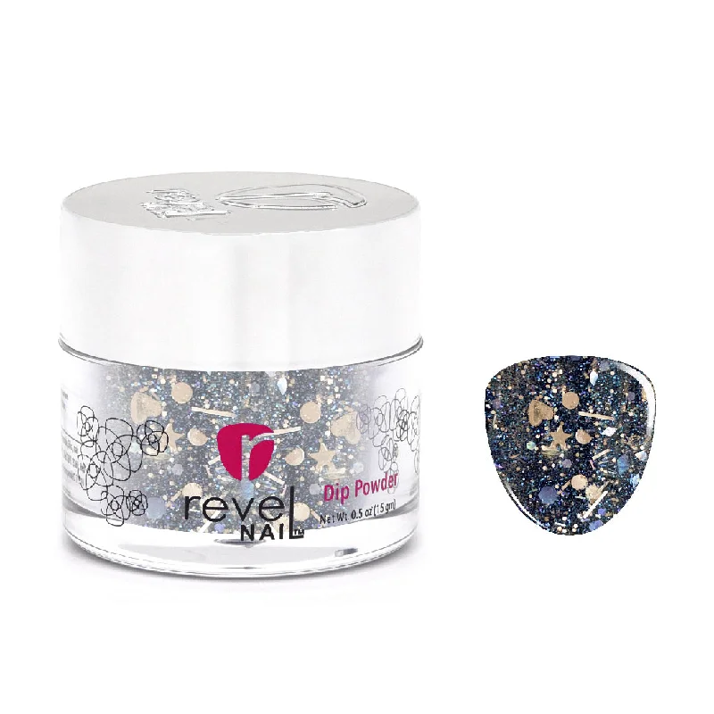 Smooth nail polish finish-D636 Spellbound Blue Glitter Dip Powder