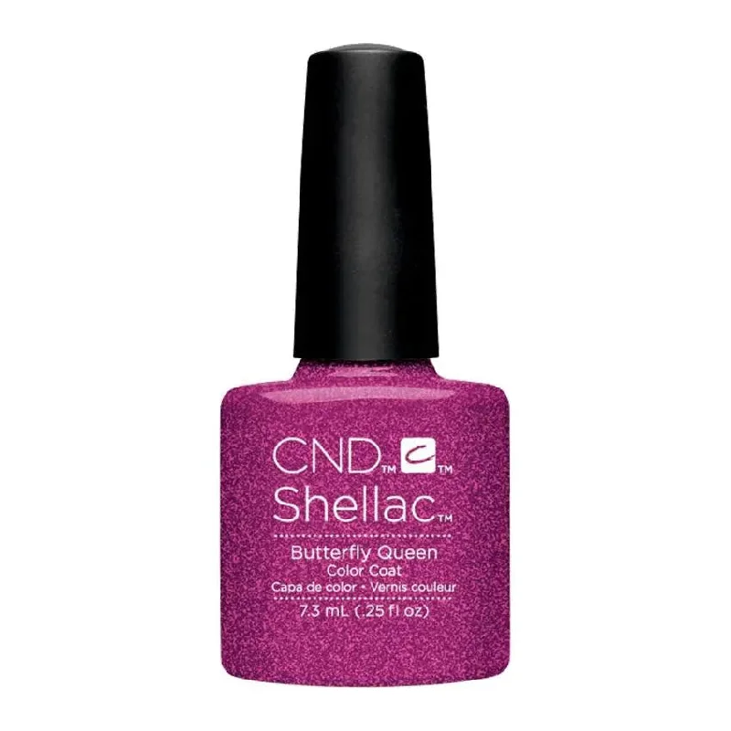 Sparkly nail polish overlay-CND Shellac Butterfly Queen 190