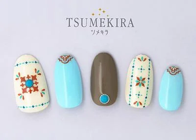 Salon-quality nail dip sets-Tsumekira Terracotta Tile Stickers