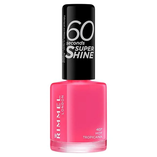 Gemstone nail art accents-Rimmel London 60 Seconds Super Shine Nail Polish 407 Hot Tropicana