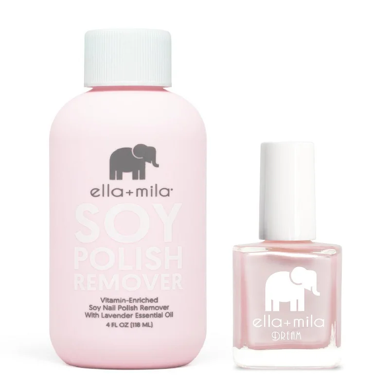 Chrome nail gel-ella+mila - Soy Polish Remover & My Fantasy - .45oz