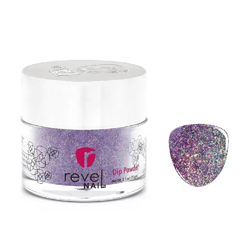 Travel-size nail kit-D474 Masterpiece Purple Glitter Dip Powder