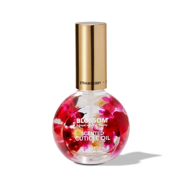 Long-lasting nail top coat-Blossom - Cuticle Oil - Fruit Scented Strawberry 1 oz