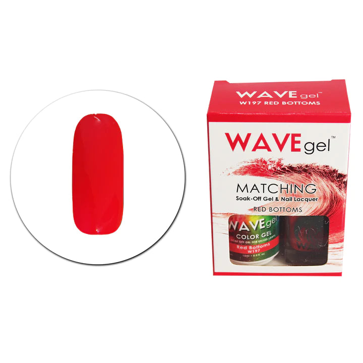 Quick-set nail top coat-WAVE GEL MATCHING SET #197 - Red Bottoms