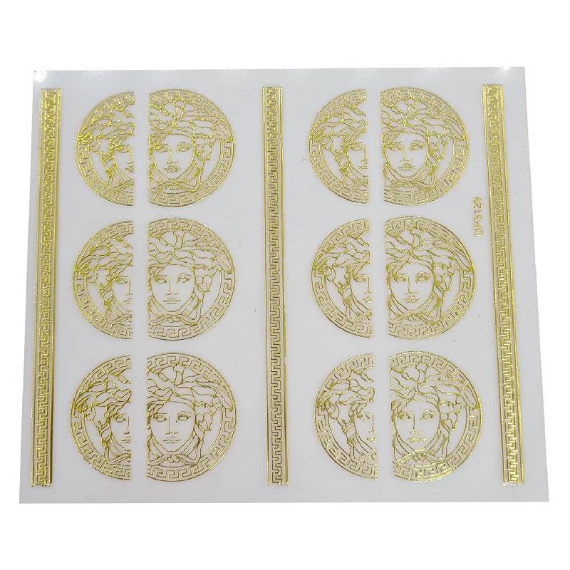 Travel-size nail kit-Gold V Designer Nail Stickers