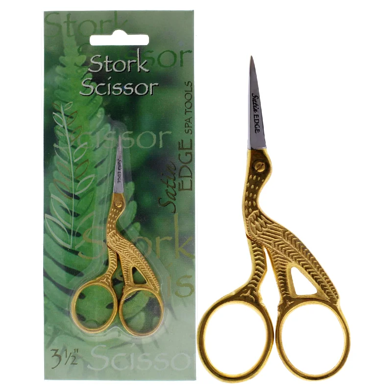 Plant-based nail gel polish-Stork Scissors - Gold by Satin Edge for Unisex - 3.5 Inch Scissors