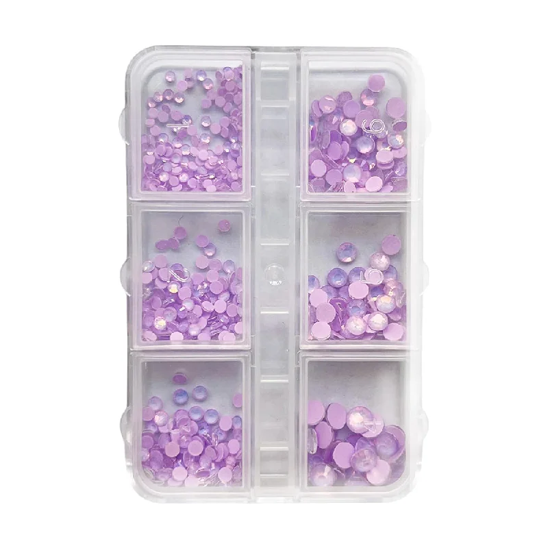 Pastel nail gel tones-3D Beads Nail Art Rhinestones Mixed Size - Purple