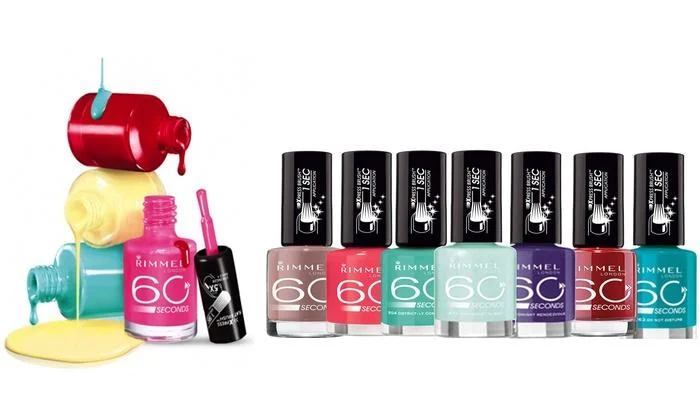 Glossy nail polish sealant-Rimmel London Assorted 60 Second Rita Ora Super Shine Nail Polish Pack Of 8