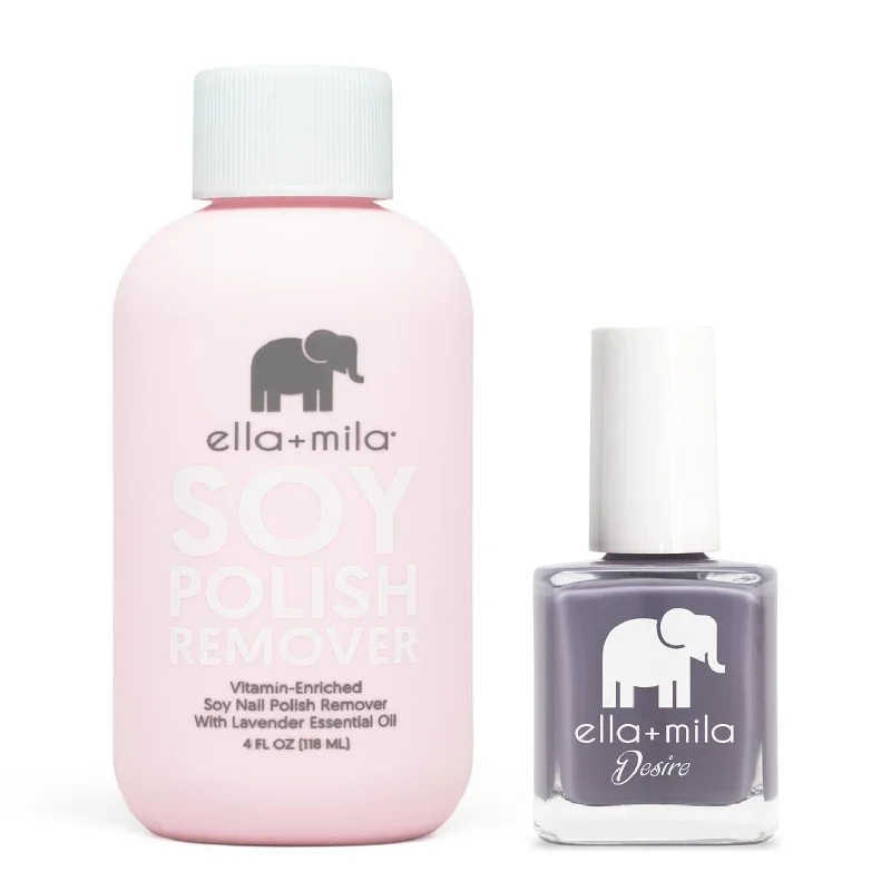 Professional nail gel kits-ella+mila - Soy Polish Remover & Mauve Over - .45oz