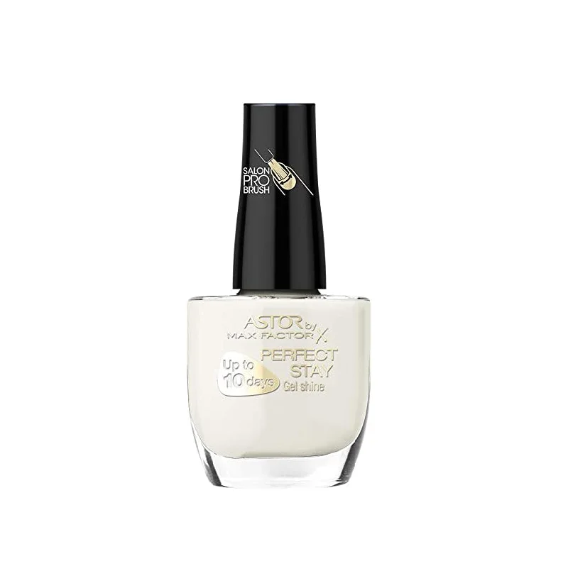 Instant-dry nail gloss-Max Factor Perfect Stay Gel Shine Nail Polish 001 White Snow Manicure