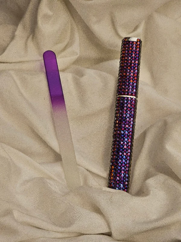 Shiny nail gel top coat-Deep Purple Glass Nail file