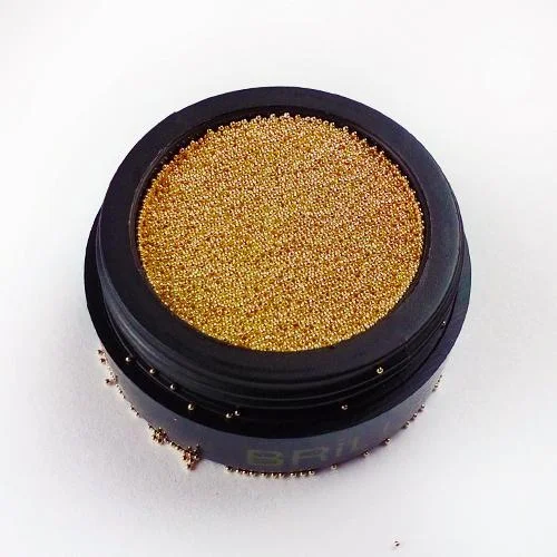 Non-damaging nail glue-Caviar beads - Micro gold