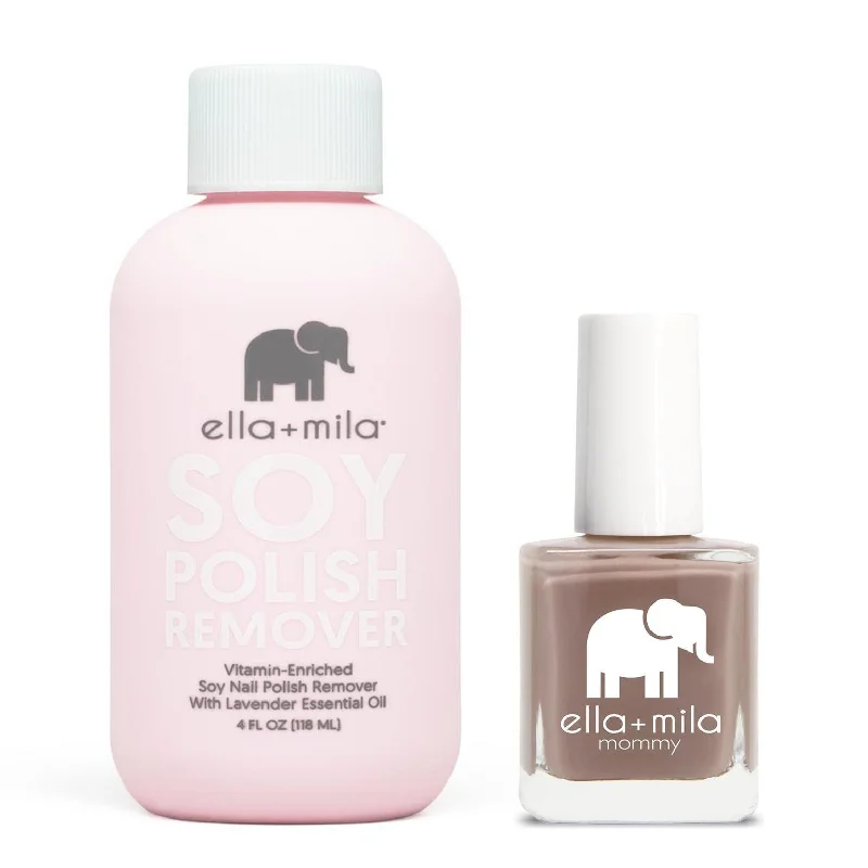 Neutral nail gel colors-ella+mila - Soy Polish Remover & Cup O'Latte - .45oz