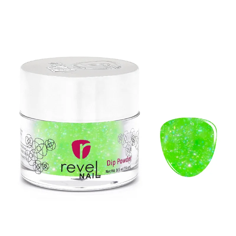 Gel nail polish starter kit-D810 Get Slimed Green Flake Dip Powder