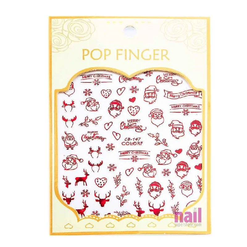 Metallic Christmas Nail Art Sticker Decal | Pack #5 - Each