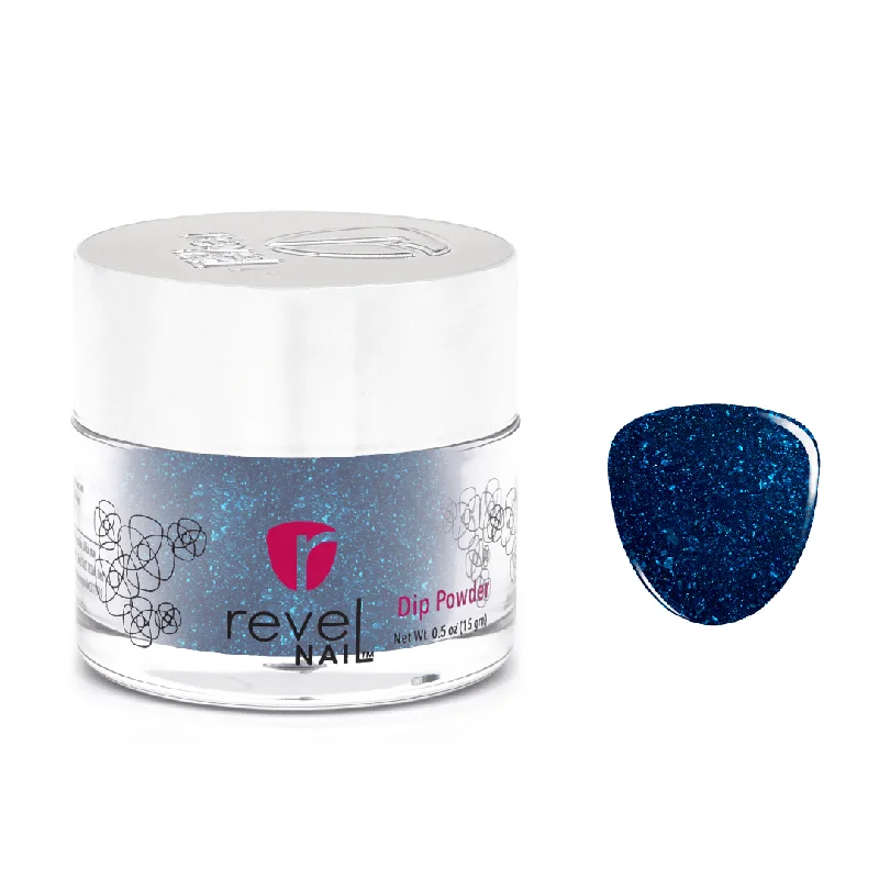 Organic nail gel polish-D765 Window Shopper Blue Flake Dip Powder