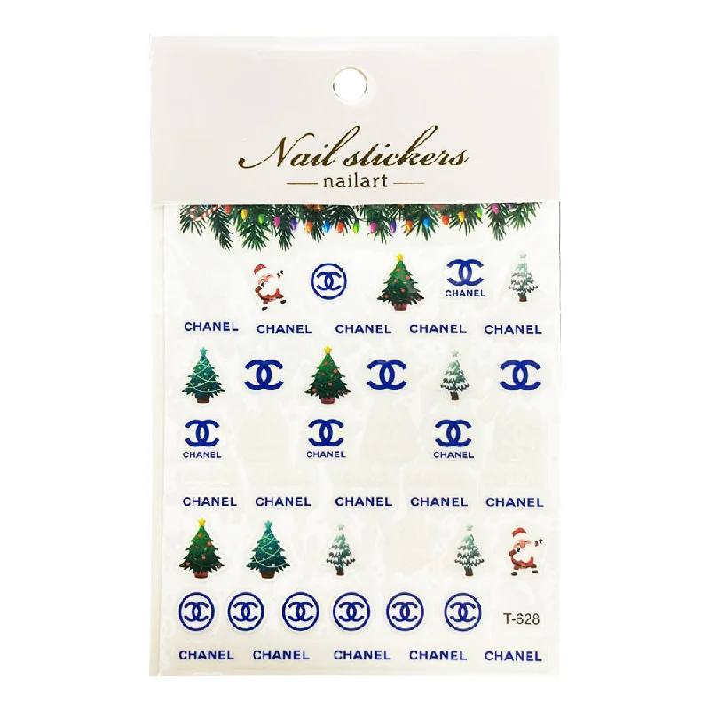 Eco-friendly nail gel polish-3D Christmas Nail Art Decal Stickers - T-628