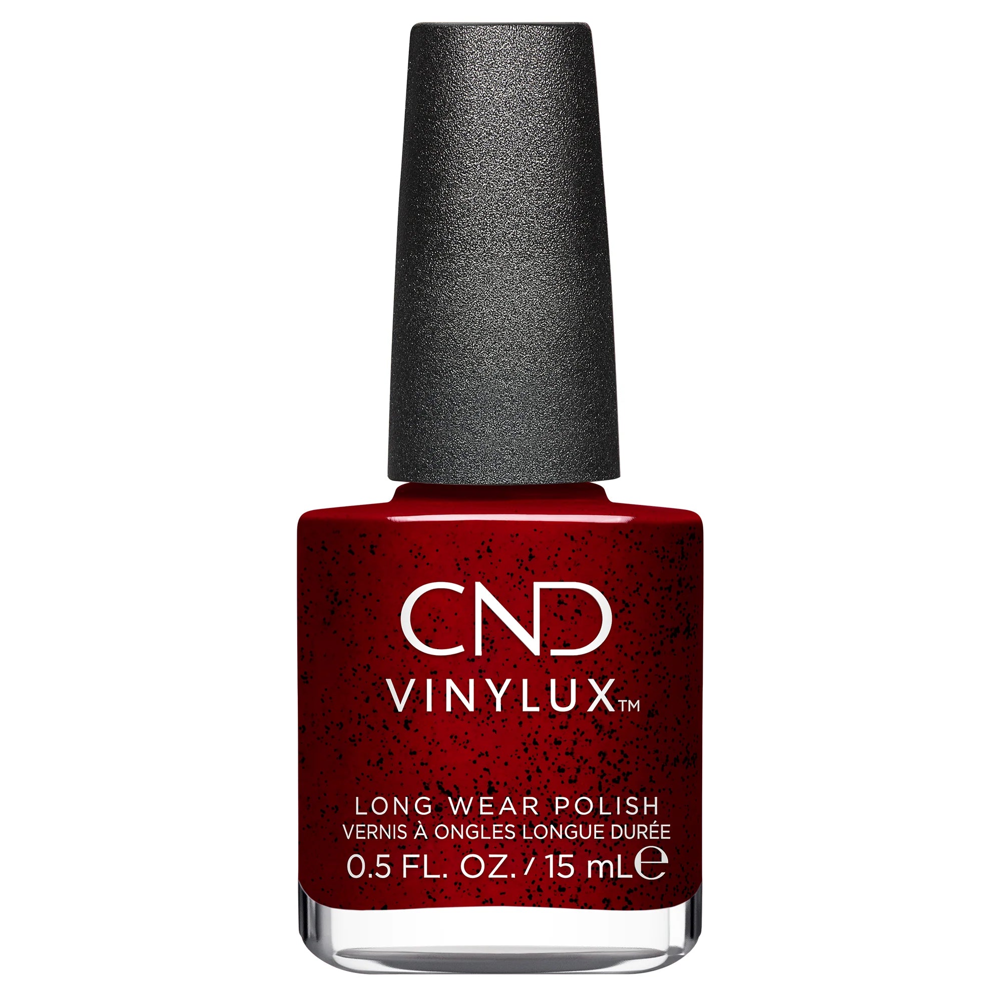 Smooth nail polish overlay-CND VINYLUX - Needles & Red #453