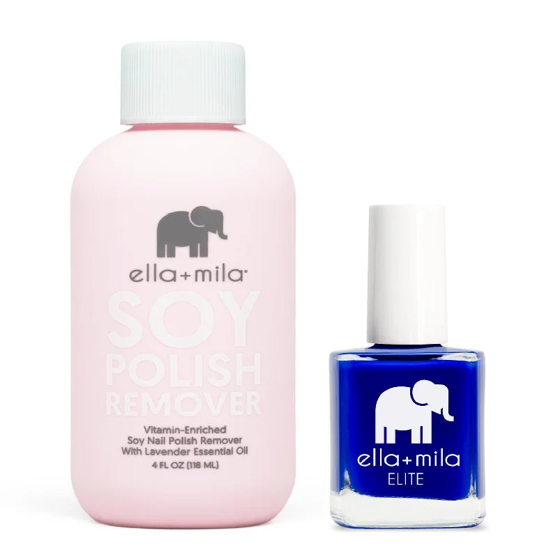 Hypoallergenic nail strengthener-ella+mila - Soy Polish Remover & Bags are Packed - .45oz