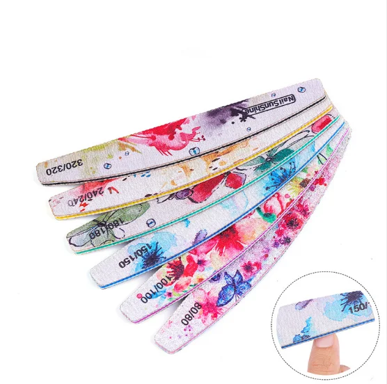 Portable nail kit holder-Nail Sunshine Flower Halfmoon Thick Nail File