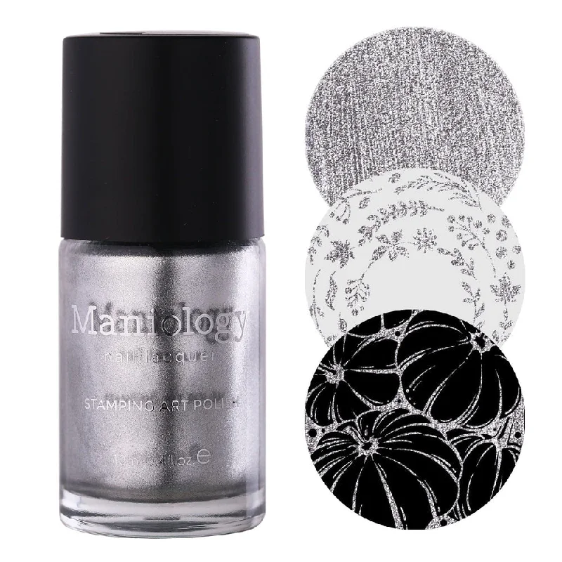 Breathable nail gel-Maniology - Stamping Nail Polish - Harvest Hues: Silver Birch (B530) - Silver Metallic