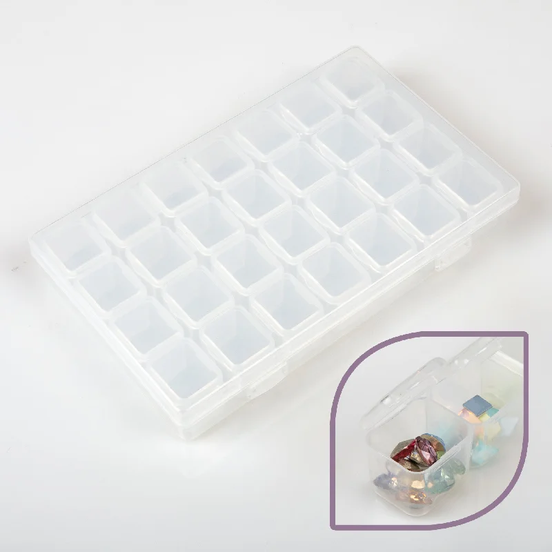 Protective nail gel-ACOS Empty Nail Art Storage ~ Rectangle Tray 28 Compartments