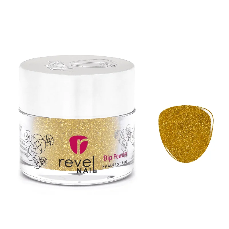 Professional nail dip kits-D761 Cocktail Hour Gold Flake Dip Powder